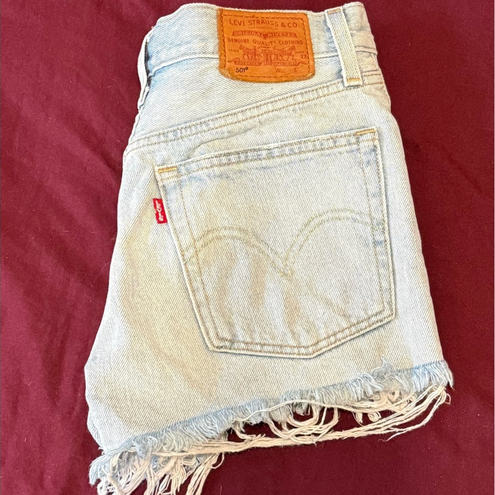 Levi's Light Blue Frayed Hem Denim Jeans